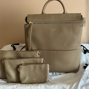 Mina Baie midi Harper (leather) with matching pouch set